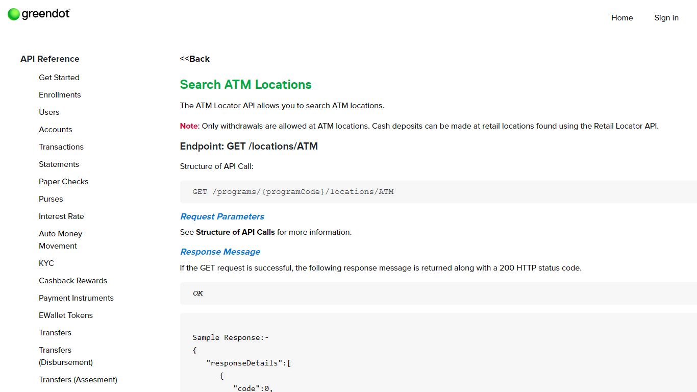 BaaS: ATM locator - Green Dot Corporation